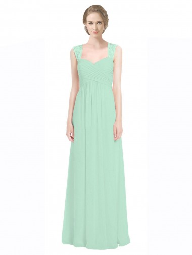 Shop Sweetheart Chiffon Bridesmaid Dress with Lace Straps and Keyhole Back Melbourne