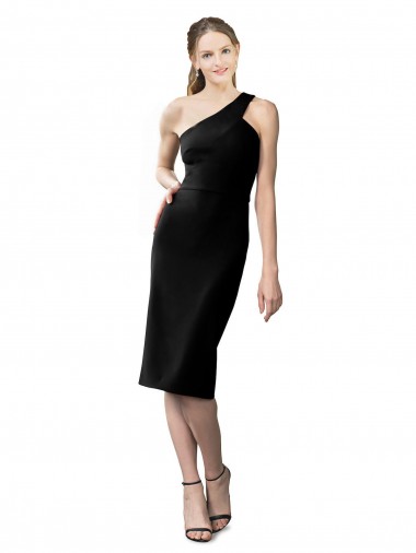 Shop One Shoulder Short Formal Crepe Cocktail Length Bridesmaid Dress / Prom Homecoming Dress Melbourne