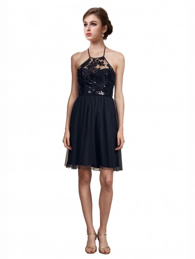 Shop High Neck Illusion Bodice Bridesmaids Dress Melbourne